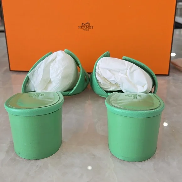 Hermes Women's Oasis Sandals Leather Size 9/ 39 With Box - Picture 5 of 7